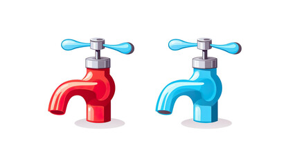 A lone water tap against a stark white background