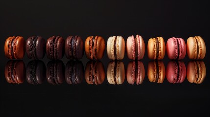 different shades of macarons generative ai