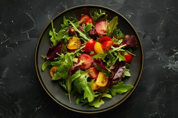 Irresistible fresh vegetable salad indulgence. Alluring presentation for marketing