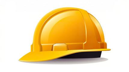Fototapeta premium A yellow safety helmet set apart against a blank white background
