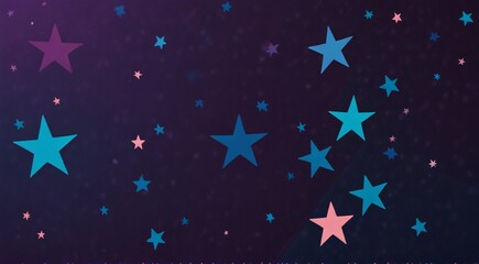 A vibrant star pattern on a purple and blue background.