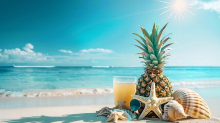 A Tropical Beachside Pineapple Refreshment