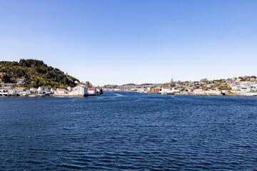 Fototapeta premium Arrives Kristiansund by coastal route