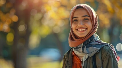 A Smiling Woman in a Hijab