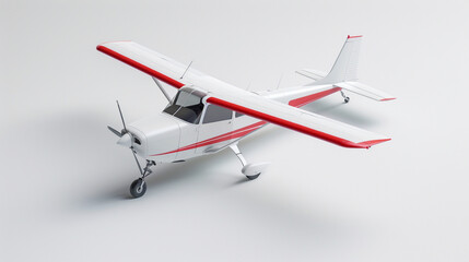 Isometric 3D icon of Cessna 172, aircraft, aviation, transportation, design