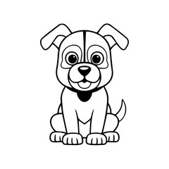 illustration of a dog, Dog coloring book page illustration, Dog Outline pages, silhouette dog vector