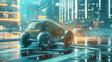 Car for the future design modern innovative high-tech holographic photo  car with sustainable Futuristic design
