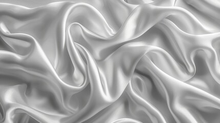 Obraz premium Elegant White Silk Fabric Texture with Soft Folds Background 