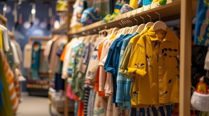 Obraz premium Children clothing store with an emphasis on fashionable and bright outfits