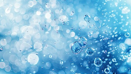 Sparkling Water Bubbles in Sunlight