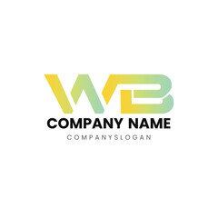 Letter WB initial logo design 