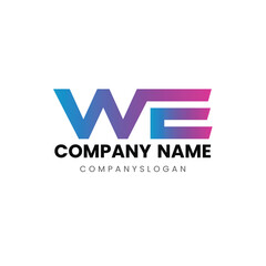 Letter WE initial logo design 
