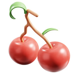 PNG 3D Cherry icon isolated on a white background