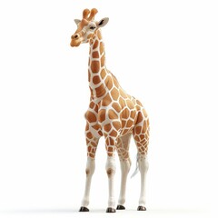 Fototapeta premium a giraffe standing in front of a white background