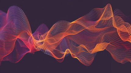 Produce a vector representation of sound waves that blends realism with abstraction.