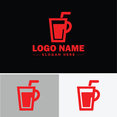 beverage icon Drink Refreshment Beverage flat logo sign symbol editable vector