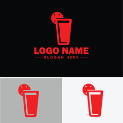 beverage icon Drink Refreshment Beverage flat logo sign symbol editable vector