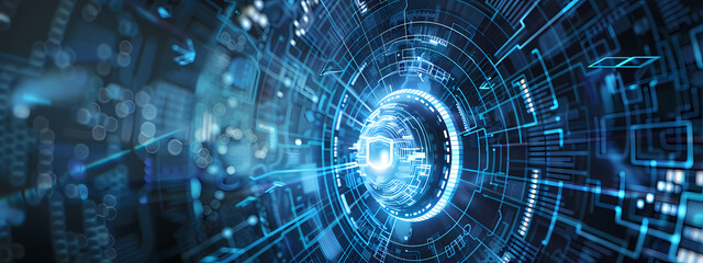 Obraz premium Futuristic Cybersecurity Concept Art