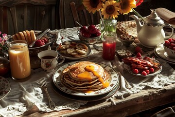 cake with a cup of tea