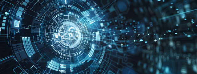 Obraz premium Futuristic Cybersecurity Concept Art