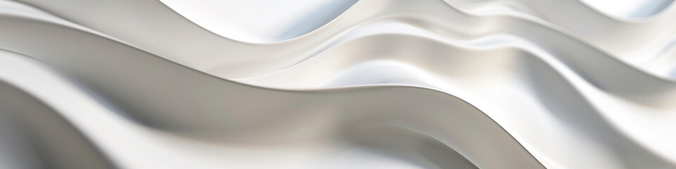 Produce an abstract and polished wave structure characterized by its smooth curves and detailed 3D composition on a clean white canvas.