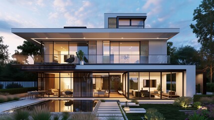 Fototapeta premium luxury home with pool