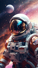 Fototapeta premium A Astronaut in open space Generated by AI