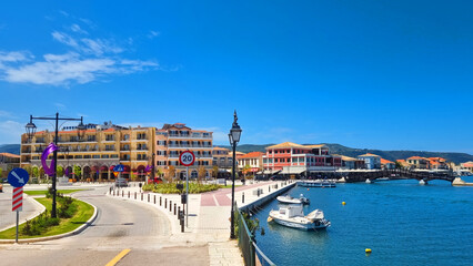 lefkada city in spring season greece greek tourist resort