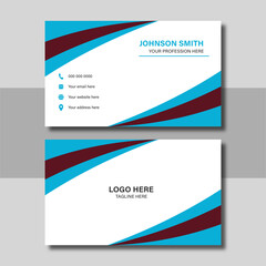 Naklejka premium Business card design template, Clean professional business card template, visiting card, business card template for business and personal use.