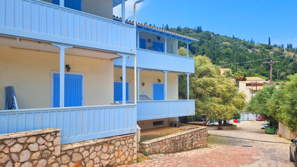 agios nikitas town greek tourist resort in lekfada island greece