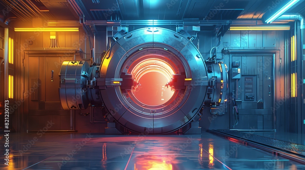 Poster An open vault symbolizing Open Banking, with APIs serving as keys unlocking access to financial data, enabling innovation and competition among financial service. Generative AI.