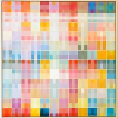 A vibrant, multicolored mosaic art piece featuring small squares in a mesmerizing gradient of colors. Perfect for backgrounds or modern design.