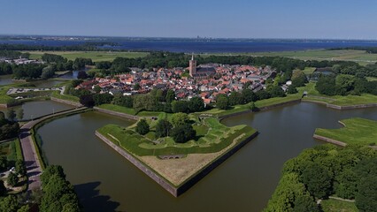 Fototapeta premium Aerial photography of the historic city of Naarden