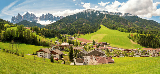 The most beautiful and famous place in the Italian Alps is the village of Santa Magdalena in...