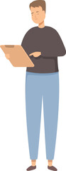 Vector illustration of a stylish man holding a clipboard, perfect for business concepts