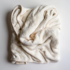 Soft Cream Blanket Isolated on a White Background. Generative AI.