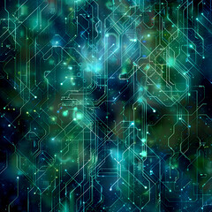 Details of the Circuit Board, High-resolution Abstract Electronic Circuit Background, Futuristic and Dynamic Design With Vibrant Tech Color, Energy of Fractal Realms, Printed Circuit Board Background
