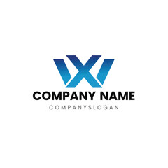 Letter WX initial logo design