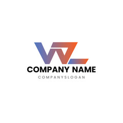 Letter WZ initial logo design 