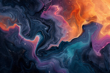 Fototapeta premium An abstract representation of the primordial chaos, with vibrant colors and swirling patterns hinting at the birth of the universe,