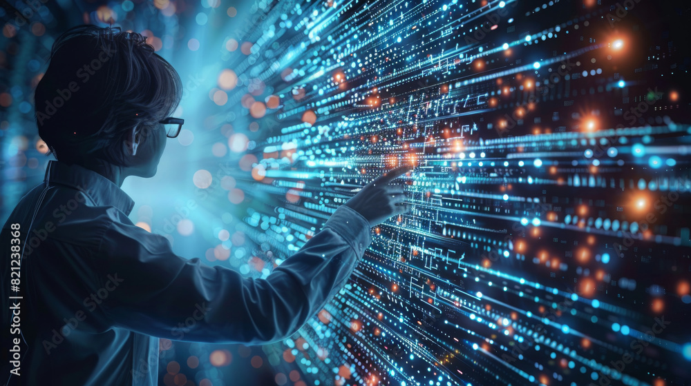Poster analyzing big data. analysis and visualization of complex information networks with artificial intel