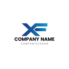 Letter XF initial logo design 