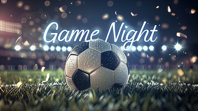a soccer template for a sports layout design that mimics the exhilarating atmosphere of a nighttime match.
