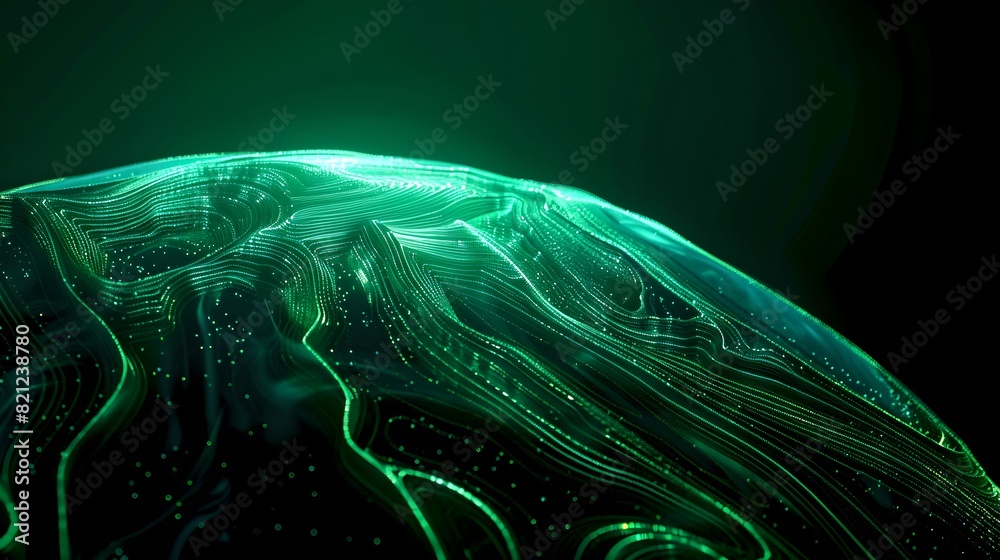 Aufkleber abstract neon glow. digital wave of flowing particles. futuristic background for tech and science. c
