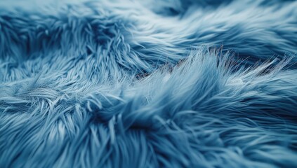 Obraz premium Close-up of Luxurious Blue Fur Texture