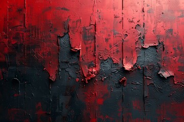 Abstract scratch red and black grunge texture in wall background