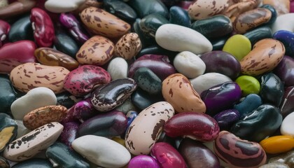 multicolor dried legumes for background different dry bean for eating healthy