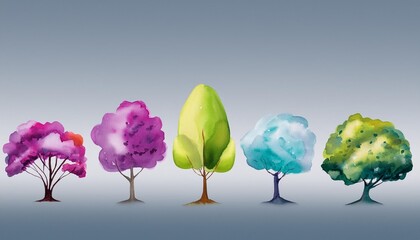 illustration of trees bright colors