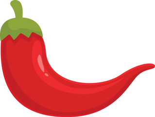 Vibrant vector graphic of a ripe red chili pepper on a white background