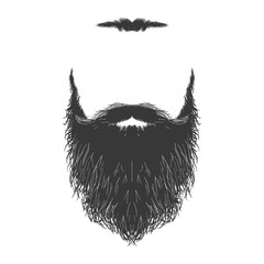 Obraz premium Silhouette beard hair mustache man only black color only